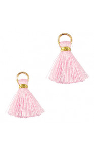 Mini Quaste 2cm - Gold-country pink